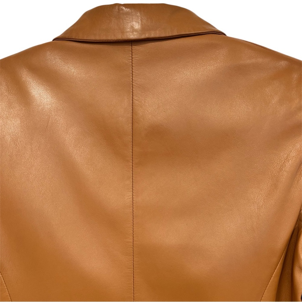 Piazza Sempione Womens S Italian 44 Soft Leather Jacket Tan Brown Made in Italy - Picture 6 of 8